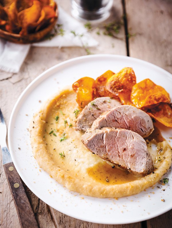 Pork tenderloin with cream of parsnip - Vondelmolen